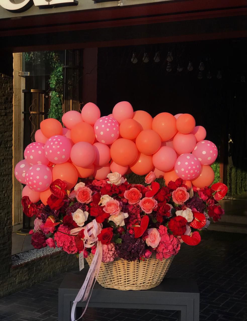 Red Basket With ballon